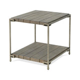 Corbeta Metal Frame Wood Living Room End Table with Shelf, Aged Graphite T2574P164769