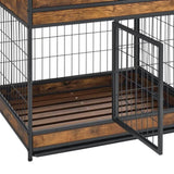 ZUN Furniture Dog Cage Crate with Double Doors ,Rustic Brown,31.5"WX22.64"DX30.59"H W1903P151322