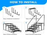 RV Stairs 5 Step Ladder, RV Steps Anti-Slip, Hot Tub Steps with Handrail, 660 lbs RV Ladder for 5th 54932106