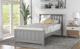 Wood Platform Bed Twin size Platform Bed, Gray WF195377AAE
