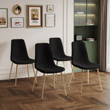 ZUN Fabric Dining Chairs Set of 4, Upholstered Armless Accent Chairs, Classical Appearance and Metal W1311P146326