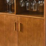 31.5" Liquor Cabinet with Wine Glass Holder & Wine Rack & Adjustable Shelf, Wine Cabinet, Kitchen W1801P195634