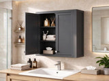 Black Modern Wall-Mounted Bathroom Cabinet with 2 Doors & 2 Adjustable Shelves 42742667