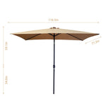 ZUN Outdoor Patio Umbrella 10 Ft x 6.5 Ft Rectangular with Crank Weather Resistant UV Protection Water 65366587