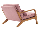 Oak Armrest Oak Upholstered Single Lounge Chair Indoor Lounge Chair Pink 38333927