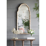 ZUN 22" x 48" Large Cream & Gold Framed Wall Mirror, Wood Arched Mirror with Decorative Window Look for W2078P155651