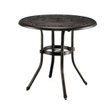 ZUN 32*32*29" Outdoor Cast Aluminum Round Dining Table 07201166