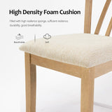 Off-White Dining Chairs Set of 2, Rubberwood Legs with Adjustable Glides, 23"H Chairs, KD Packing, W2896P245771