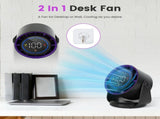 Portable USB Table Fan 100 Speed Settings Real-Time LCD Display Battery Indicator, 120 Degree 31502836