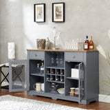 Modern Farmhouse Buffet Cabinet, Sideboard with 2 Drawers and Elegant Door Cabinets, Wine and W1758P147682