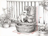 22" 3-Tier Puppy Themed Resin Garden Fountain Rustic Brown Outdoor Water Fountain with LED Lights & 25593587