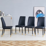 A set of 4 dining black dining chair set, PU material high backrest seats and sturdy leg W1151P191427
