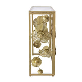 ZUN 39.5" x 12" x 30.5" Gold Console Table with Mirrored Glass Top, Modern Entryway Table for Living W2078141937