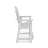 ZUN Dark Gray Adirondack Style Counter Chair – Stylish HDPE Poly Lumber for Dining, Patio, and Garden B195P198789