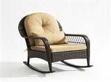 Heavy Duty PE Wicker Patio Rocking Chair 400LBS, Outdoor Rocker with Removable Washable Sponge 00723575