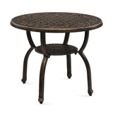 Cast Aluminum Outdoor Side Table, Anti-Rust Outdoor Round End Table, Patio Coffee Bistro Table for 65174540
