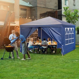 10'x10' Gazebo Waterproof Outdoor Canopy Patio Tent Party Tent for Wedding BBQ Cater, Blue 44411827