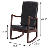 Dark Brown and Espresso Rocking Chair with Armrest B062P184513