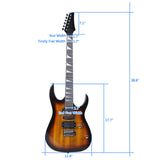 Novice Entry Level 170 Electric Guitar HSH Pickup Bag Strap Paddle Rocker Cable Wrench Tool Sunset 44135945