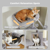 ZUN 59" Cat Tree,Cat Tower for Large Cats,Multi-Level Cat Tower 3 Removable Pompom Sticks,Cat Condo 93372733