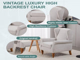 Coffee Table & Armchair Set,Vintage Luxury Style, a high-back comfortable reading chair & a 08347935