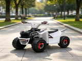 White 6V Kids Electric Toy Car Forward & Reverse Function, Wear-Resistant Wheels Ride-On for 77779051