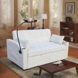 Modern Velvet Loveseat Futon Sofa Couch w/Pullout Bed,Small Love Seat Lounge Sofa with adjustable W2297P224266