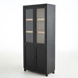 74.5'' Tall Display Cabinet with Glass Doors, Modern Style China Cabinet, Curio Cabinet for N845P296678B