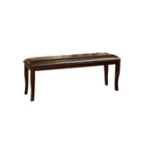 ZUN Transitional Dining Room 1pc Bench only Dark Cherry / Espresso Padded Leatherette Seat Solidwood B011P208964