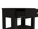 39" H black bar- coffee cart, Kitchen or living room cabinet storage, with 12 bottle racks, a B097133083