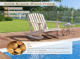 High Fanned Back Outdoor Rocker, 4.5" Wide Armrests Soothing Rocking Motion for Backyard 29305189