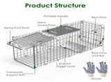 2PCS 24 Inch Humane Live Animal Trap Cage, Galvanized Steel Catch and Release Trap for Squirrel, 49318074
