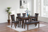 Beautiful Dining Room Furniture Walnut / Black 6pcs Set Dining Table 4x Side Chairs Bench Unique B011P291548