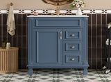 24" Bathroom Vanity with Ceramic Sink, Small Bathroom Sink Cabinet, Modern Cabinet with 2 Drawers N710P318989C