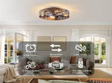 20 Inch CitySilhouette Caged Flush Mount Ceiling with Light, Iron Art Hollow Carving Enclosed W3816P585945