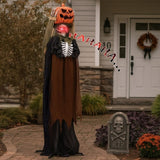 5.6ft Halloween Decorations Outdoor Life Size Animatronics Ghost with Pumpkin Head, Sound-Actived 26986288