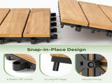30-Pack Acacia Wood Interlocking Deck Tiles 12"x12" Quick Drainage for Patio Garden Poolside Natural 08436898