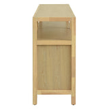 TREXM Bohemian Style Rattan Buffet Storage Cabinet with Solid Wood Frame, Sideboard with 3-position N715P290093N