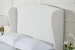 ZUN Windsor Tall 54" Headboard Upholstered Wingback Bed Size King / Premium Cream White Chenille / B083P235531