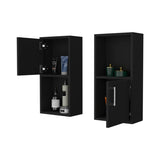 FM FURNITURE Dixie 2 bathroom medicine cabinets with storage with open shelf, Black B128P321073