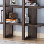 ZUN Wooden 4- Tier Display Organizing Cabinet, Tall Bookcase with Open Shelving- Walnut Oak B107131115