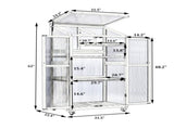 TOPMAX 62inch Height Wood Large Greenhouse Balcony Portable Cold Frame with Wheels and Adjustable WF297923AAB