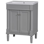 ZUN 24'' Bathroom Vanity with Top Sink, 2-Tier Modern Bathroom Storage Cabinet, Single Sink Bathroom N710P178454E