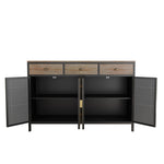 ZUN 48" Wide 4 Doors Modern Sideboard with 3 Top Drawers, Sideboard Storage Entryway Floor 03851128