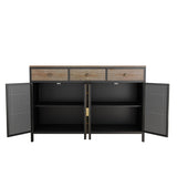 ZUN 48" Wide 4 Doors Modern Sideboard with 3 Top Drawers, Sideboard Storage Entryway Floor 03851128