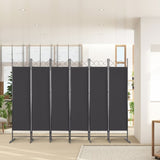 5.74FT 6-Fold Top With Shape 160g Polyester Cloth Plastic Feet Carbon Steel Frame Foldable Screen 49481759