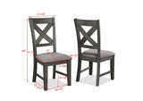 ZUN Transitional Farmhouse 2pc Set Dining Chair Gray Upholstered Seat X-Back Design Dining Room Wooden B011135286