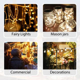 Set of 6 RC String Light Pole, 9 FT Lighting Stand with Horn Shape Hooks, LED Solar Bulbs for W2181P152206