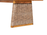 Outdoor Acacia Wood Bench,Teak Finish Brown Wicker N773P286715B