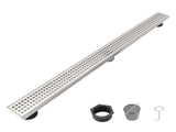 30 Inch Linear Shower Drain with Removable Square Patterned Grate, 304 Stainless Steel with Hair 80811951